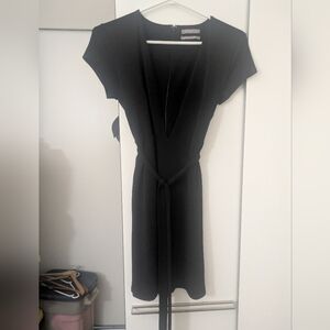 Black Urban Outfitters Plunge Minidress W/Detachable Belt Size Small PerfectCon.
